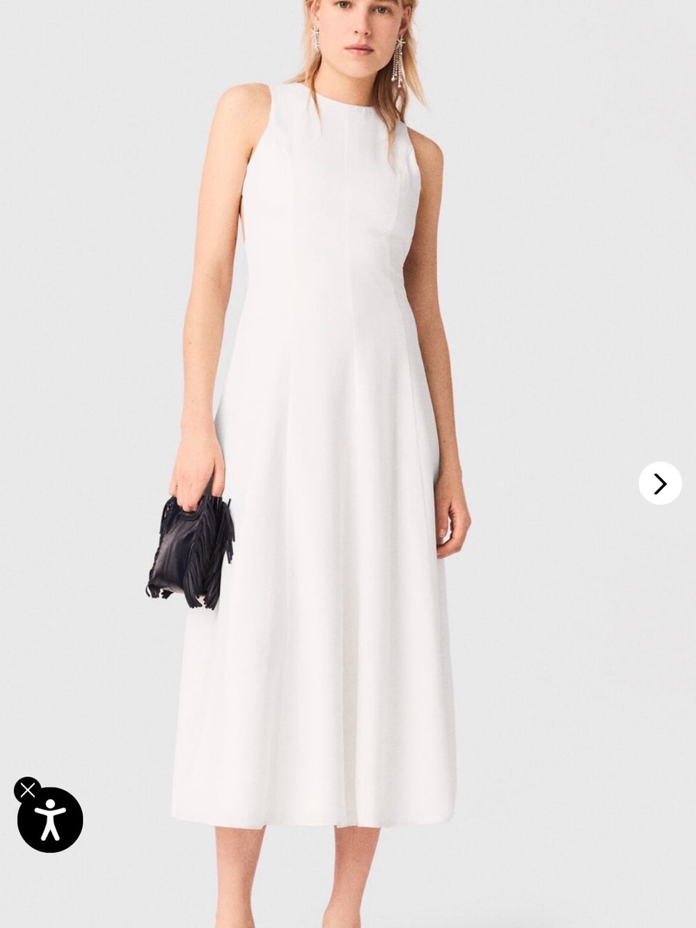 Maje Backless White Midi Dress